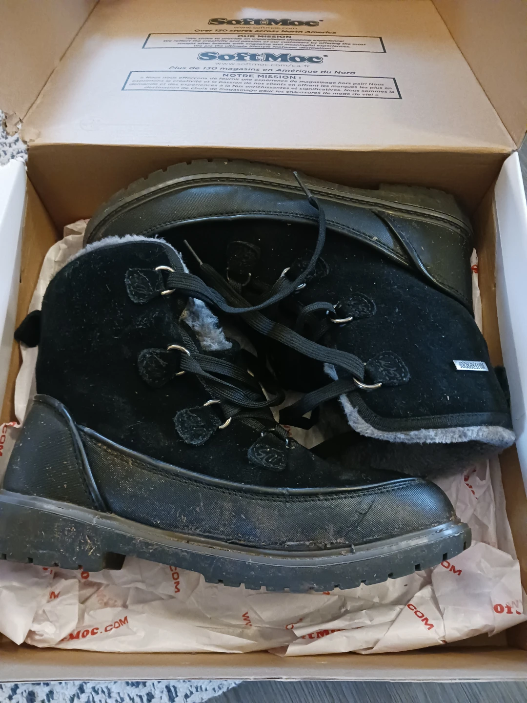 SoftMoc Women's Stephanie Black Winter Boots Size 8