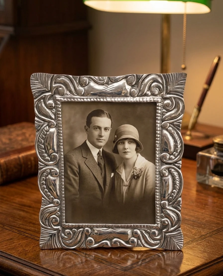 Vintage Ornate Silver Photo Frame