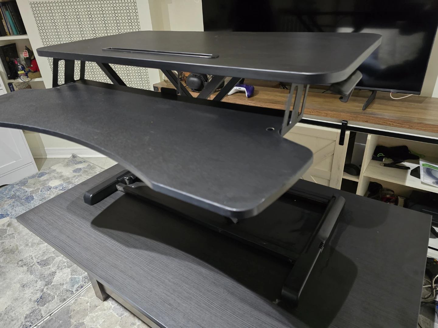 Black Adjustable Standing Desk Converter