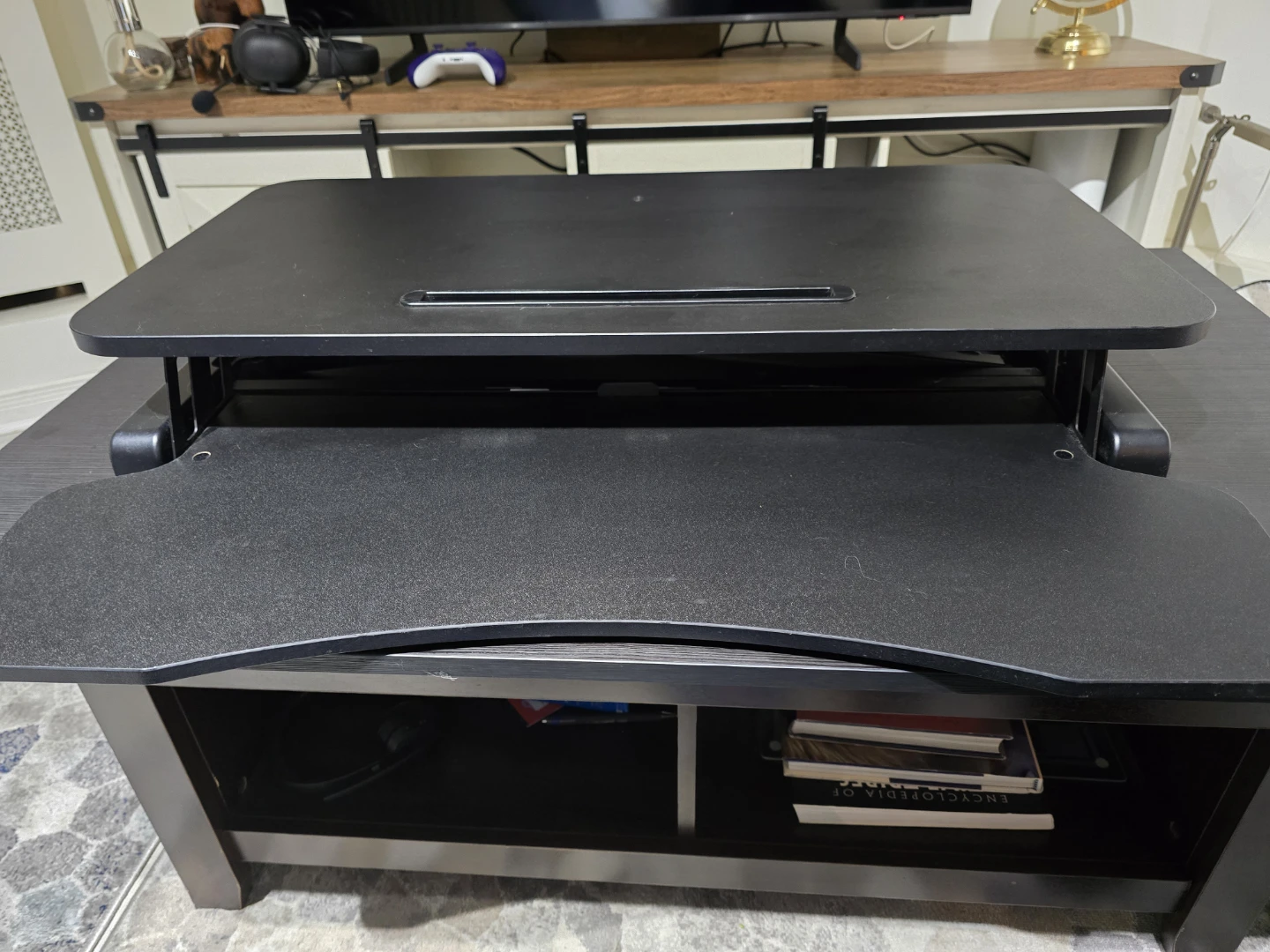 Black Adjustable Standing Desk Converter - photo 3