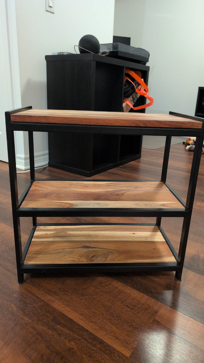 Wood and Metal 3-Tier Shelf Unit