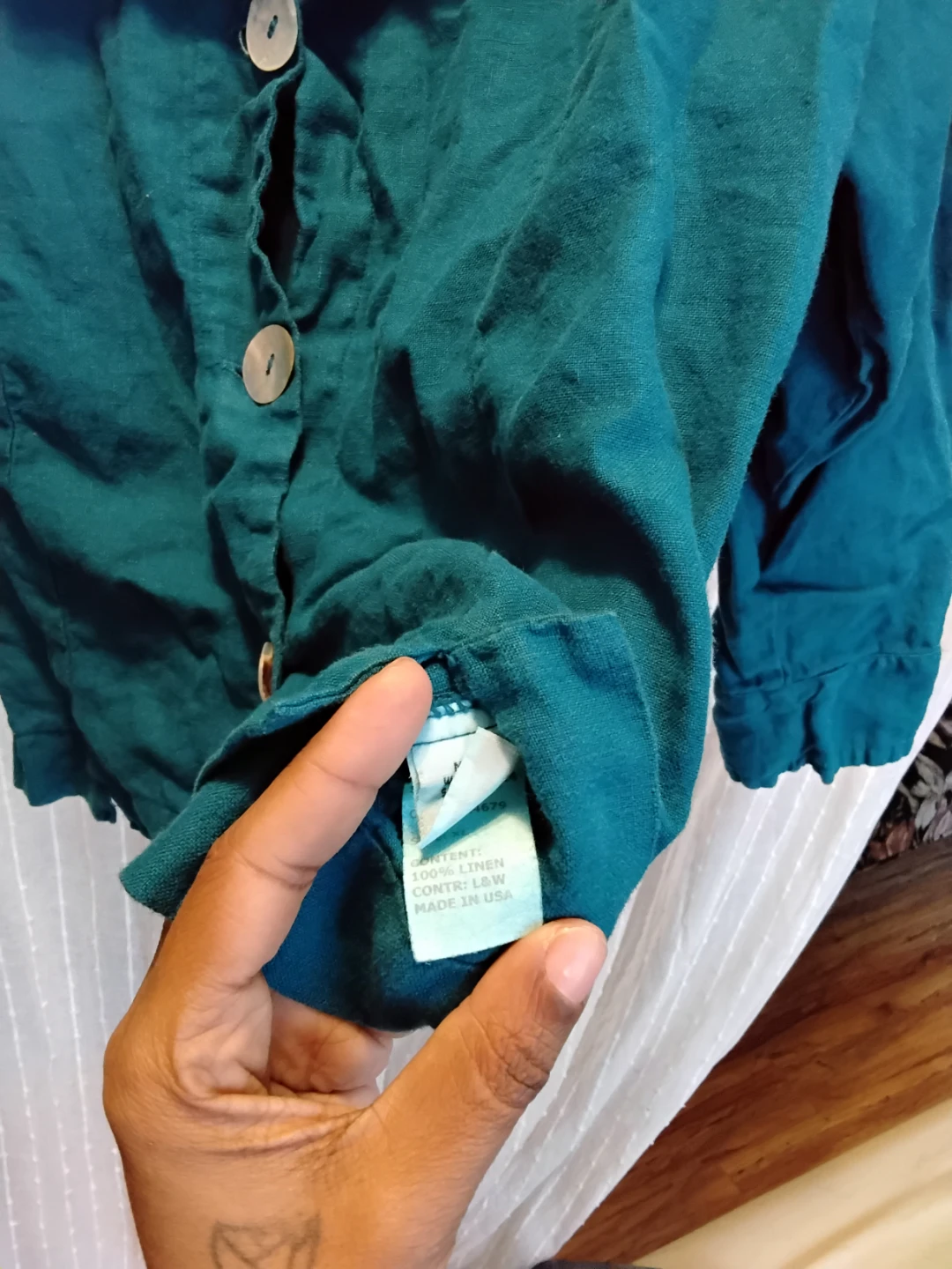 Cut Loose Women's Teal Linen spring coat - photo 5