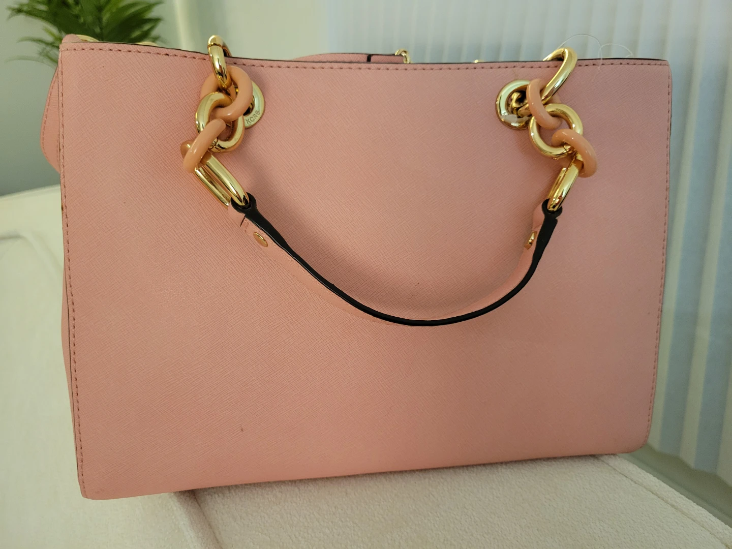 MK Pink Leather Satchel Handbag - photo 2