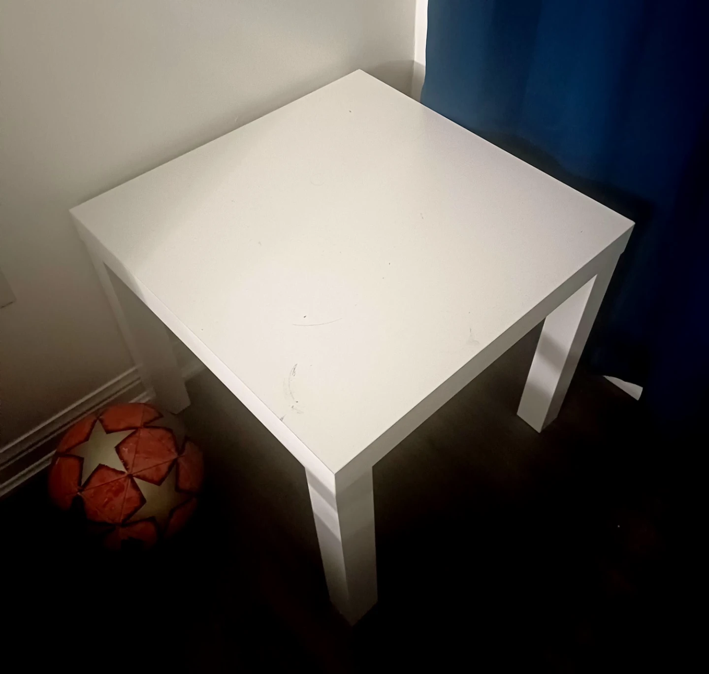 White square side table