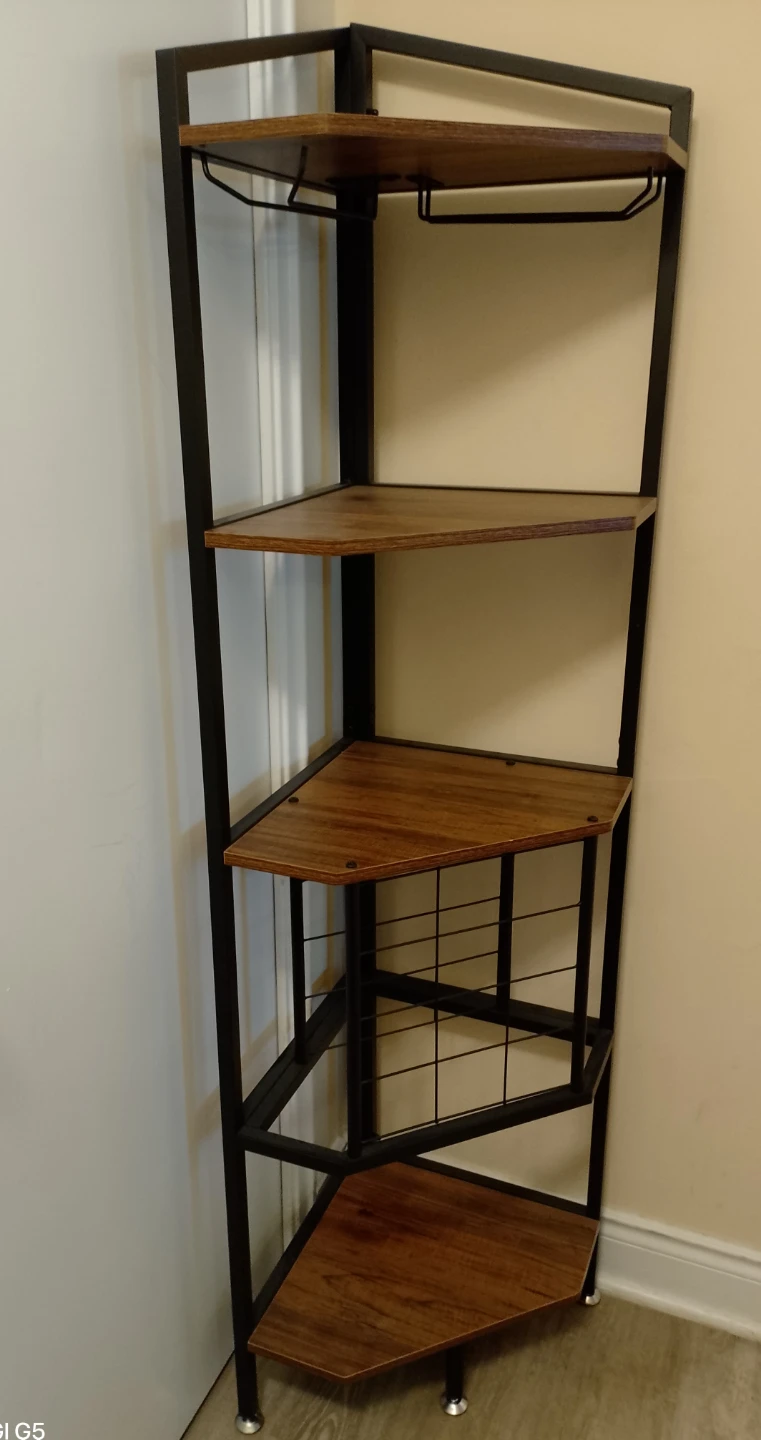 5-Tier Corner Shelf Unit - Wood Look - photo 2