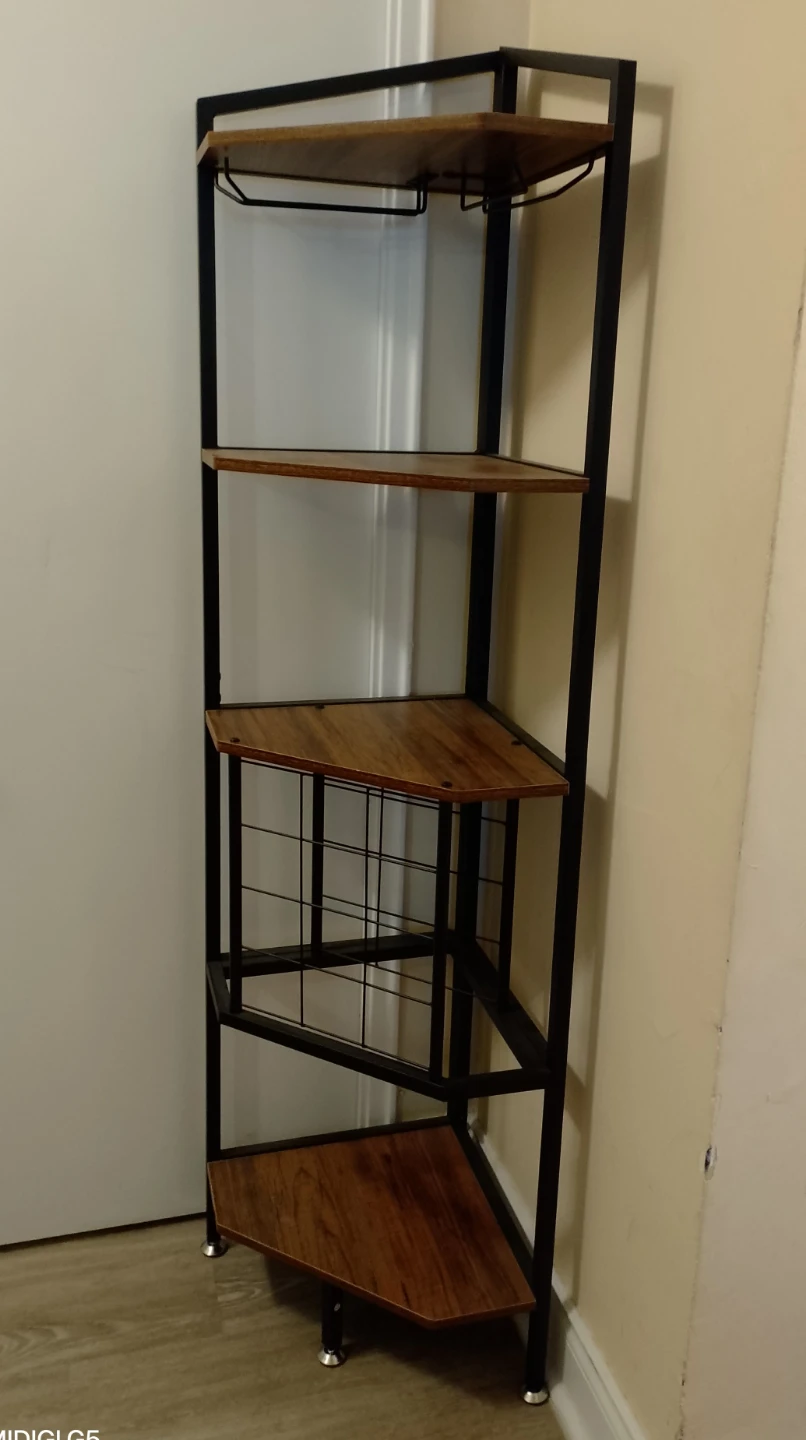 5-Tier Corner Shelf Unit - Wood Look - photo 3