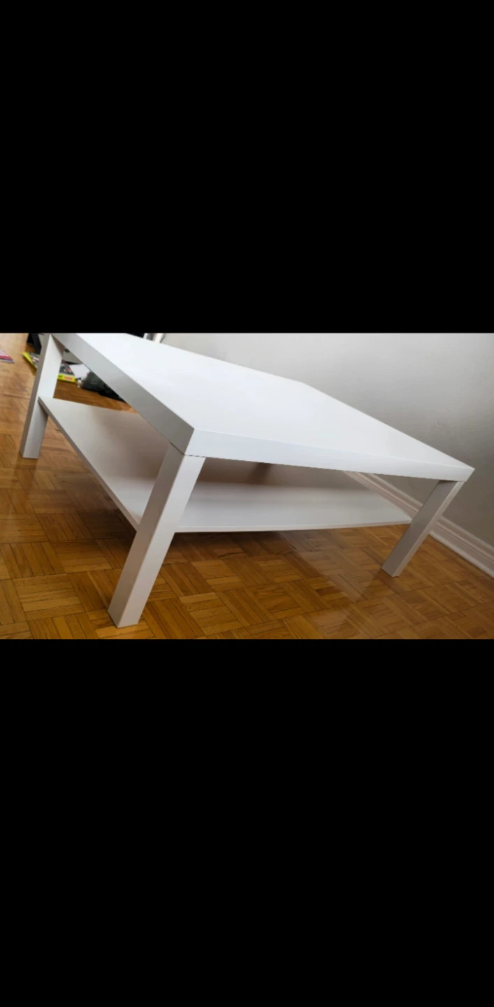 White Coffee Table with Shelf