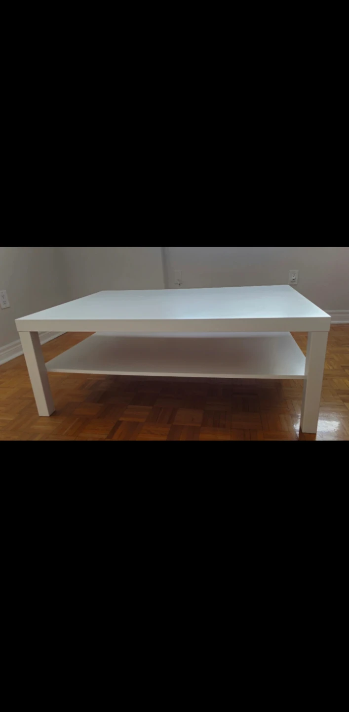 White Coffee Table with Shelf - photo 3