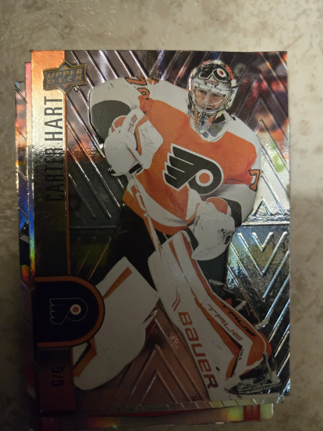 Upper Deck Carter Hart Hockey Card