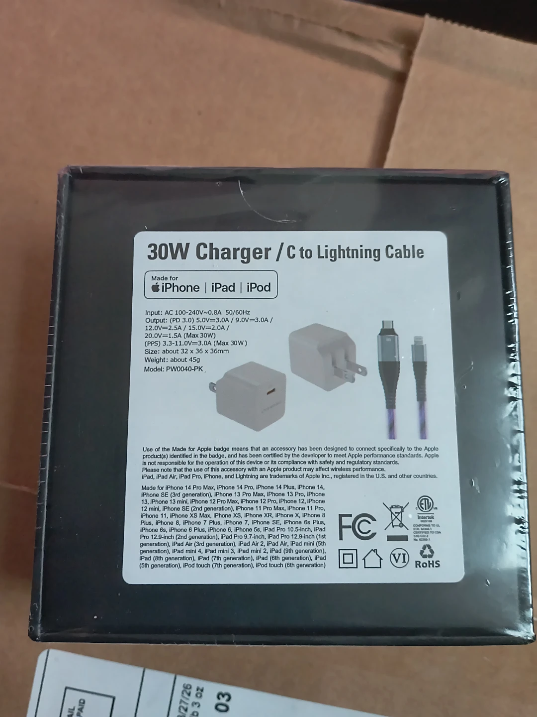 30W USB-C to Lightning Cable and Charger Set - photo 2