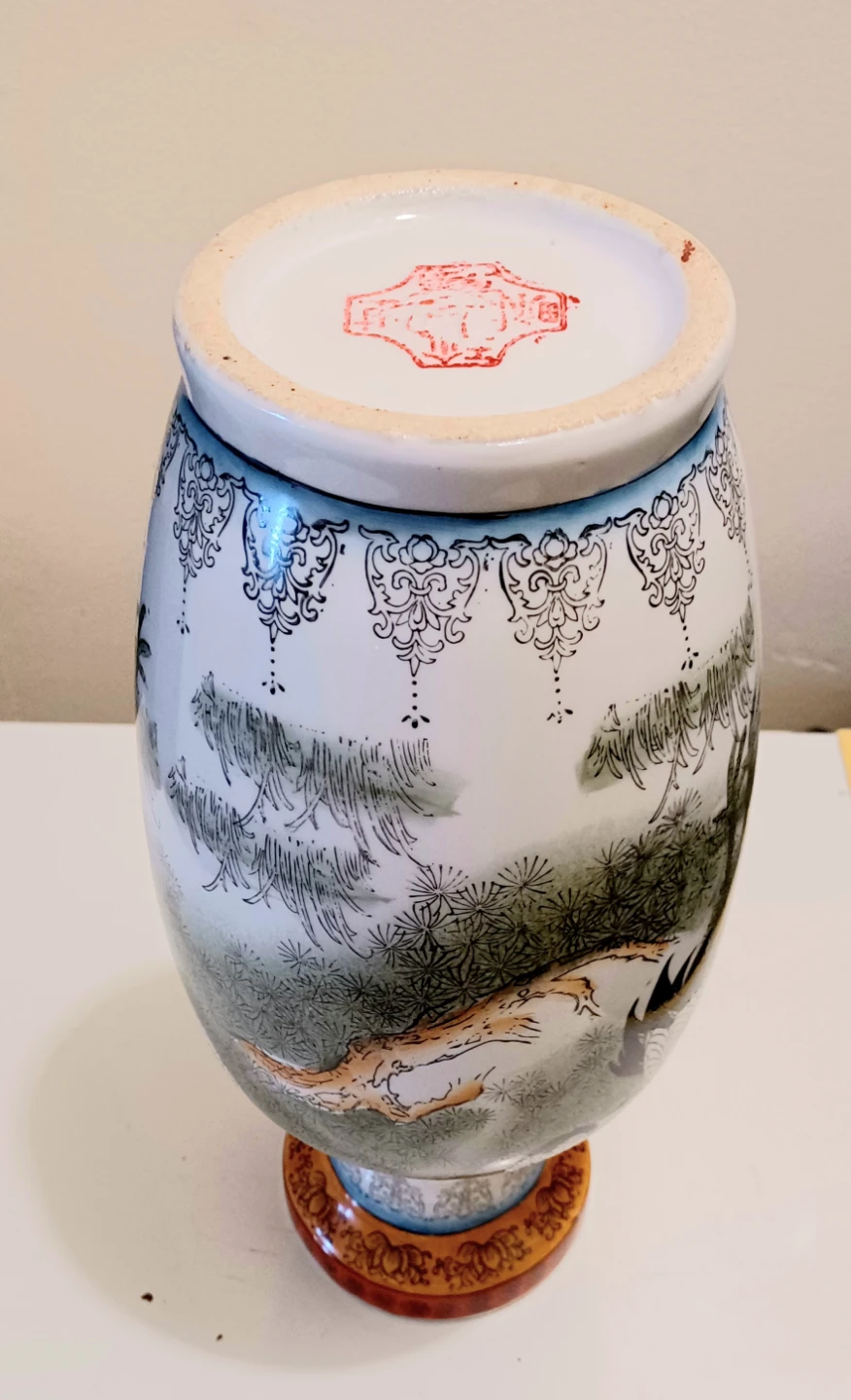 Meiji Chinese Cranes and Pine Trees Vase - photo 4