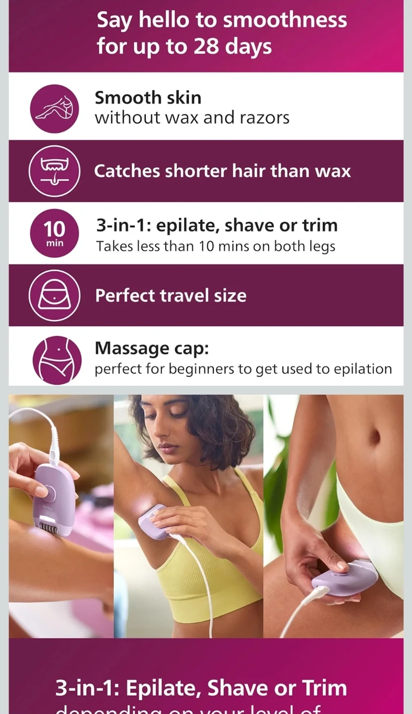 New Philips EpilatorSeries 4000, 3-in-1 with Shaver - photo 3