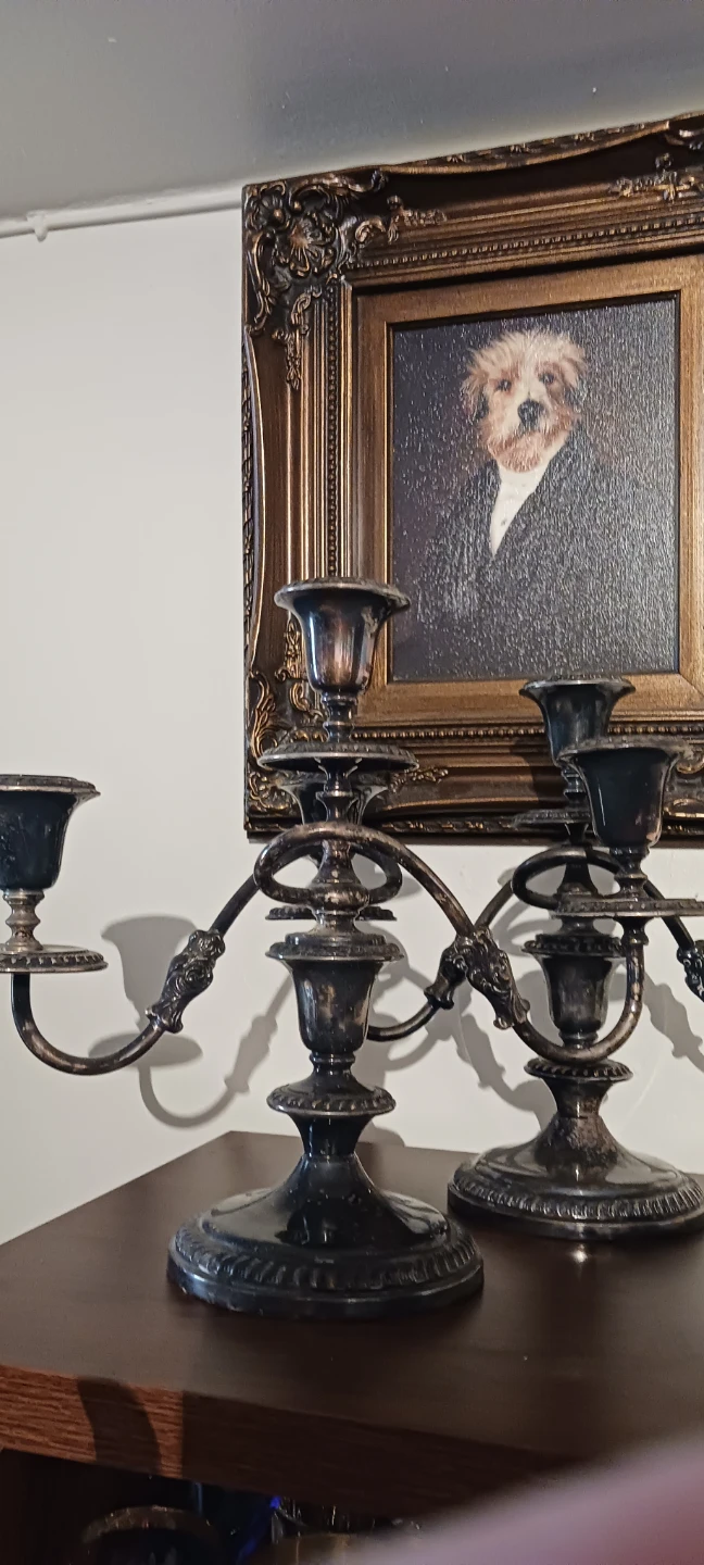 Set of Antique Art Nouveau Candelabras Candlesticks Centerpieces - photo 3