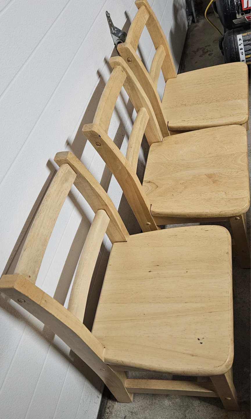 Children's Wooden Chairs - Set of 3