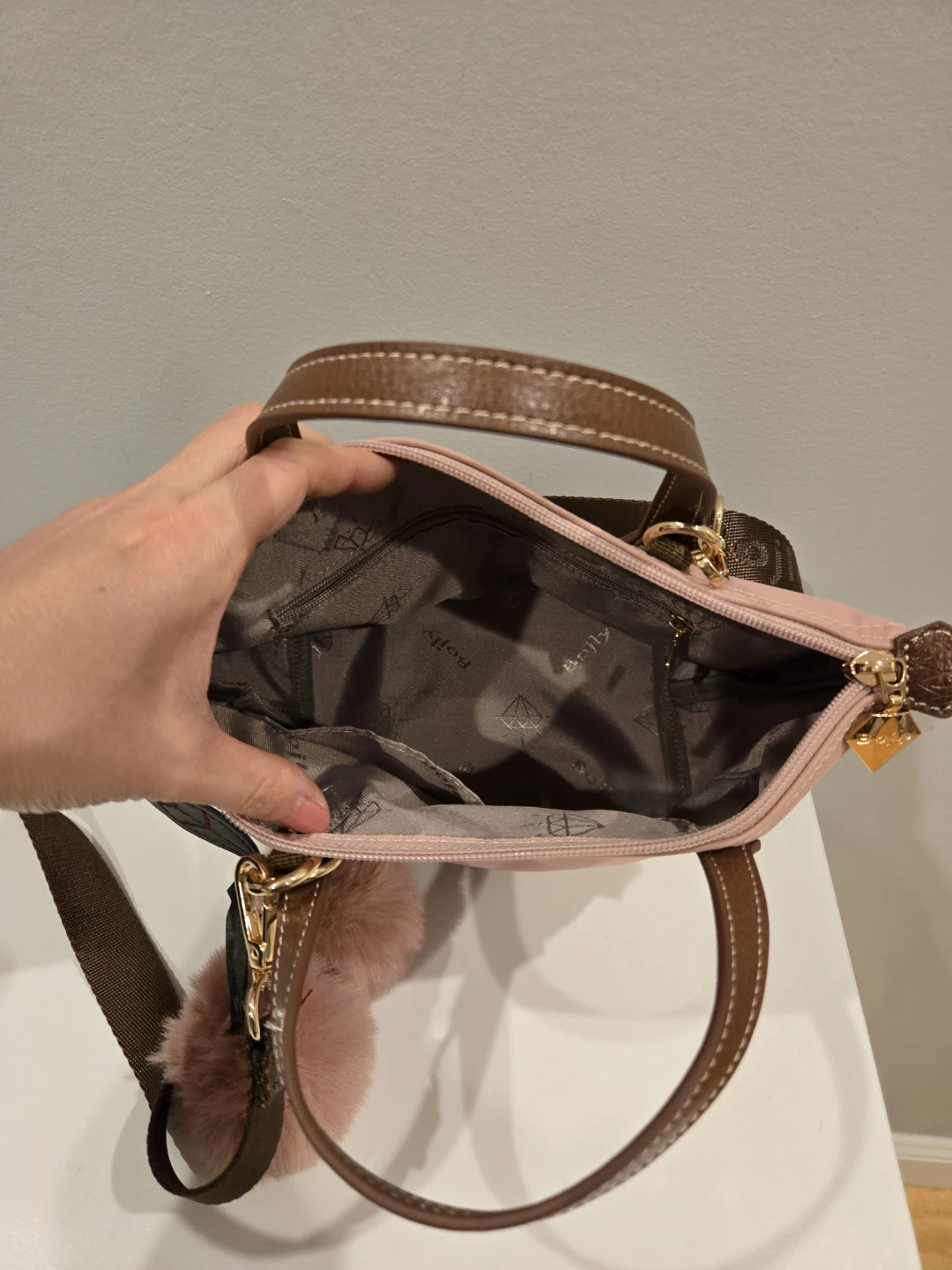 BOJLY Pink Satchel Handbag with Cherry Charm - photo 2