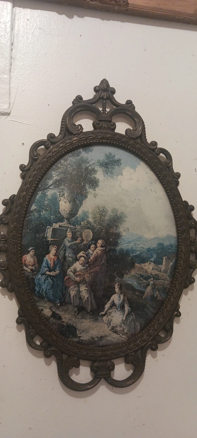 Antique Victorian Framed Print framed in Metal Frame - photo 2