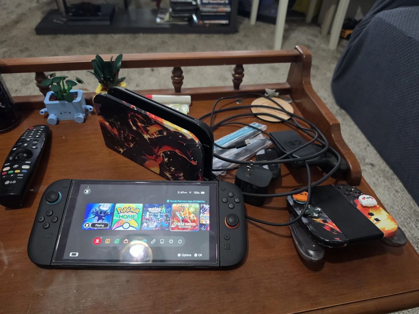 Nintendo Switch Console with Hyrule Warriors and Pokémon Home