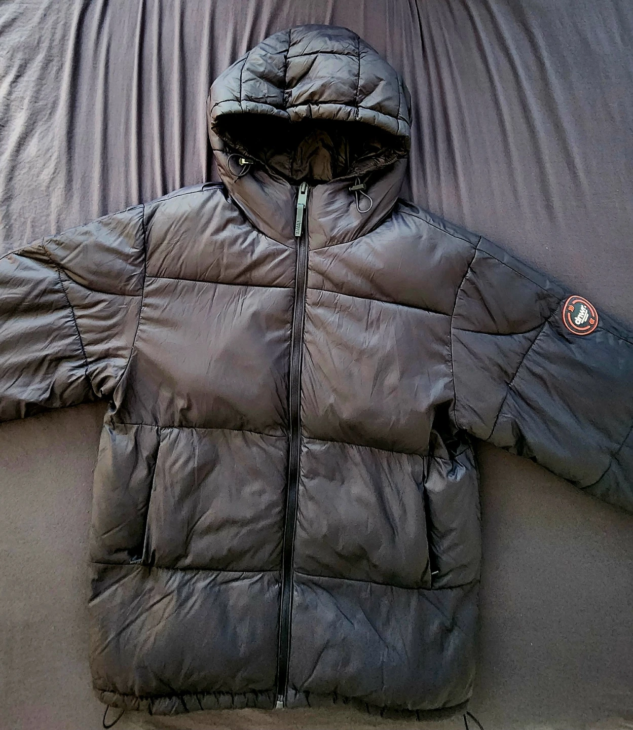 ZARA Puffer Jacket Black Red Lining for men - photo 3