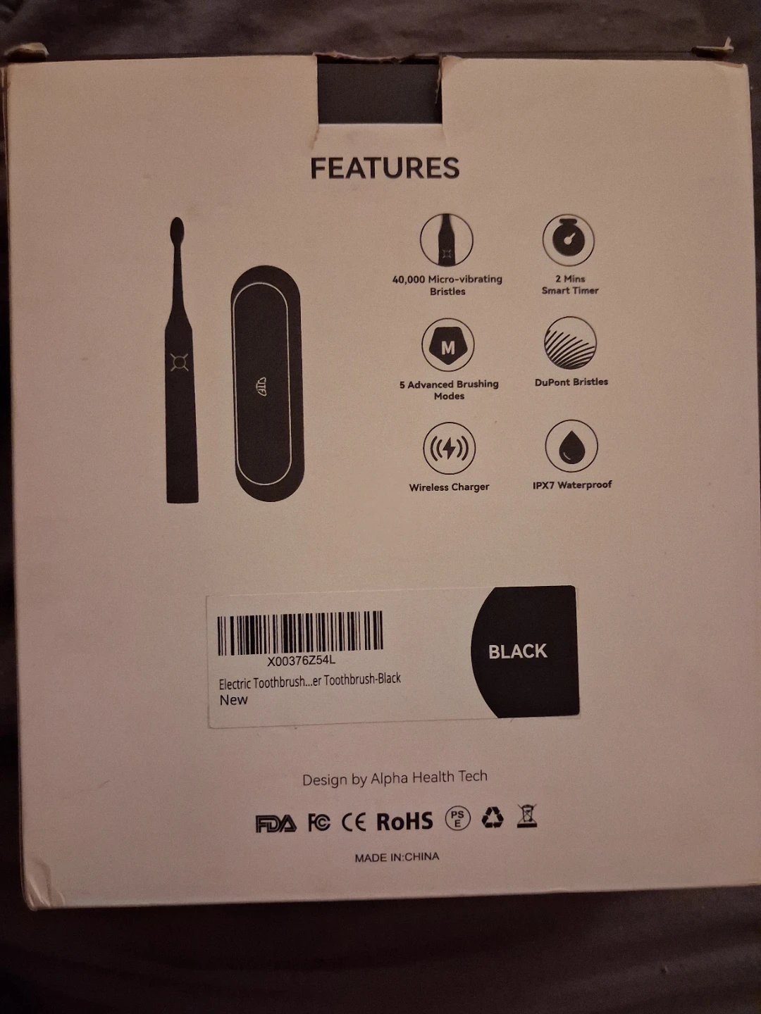 JTF Sonic Electric Toothbrush - Black - photo 2