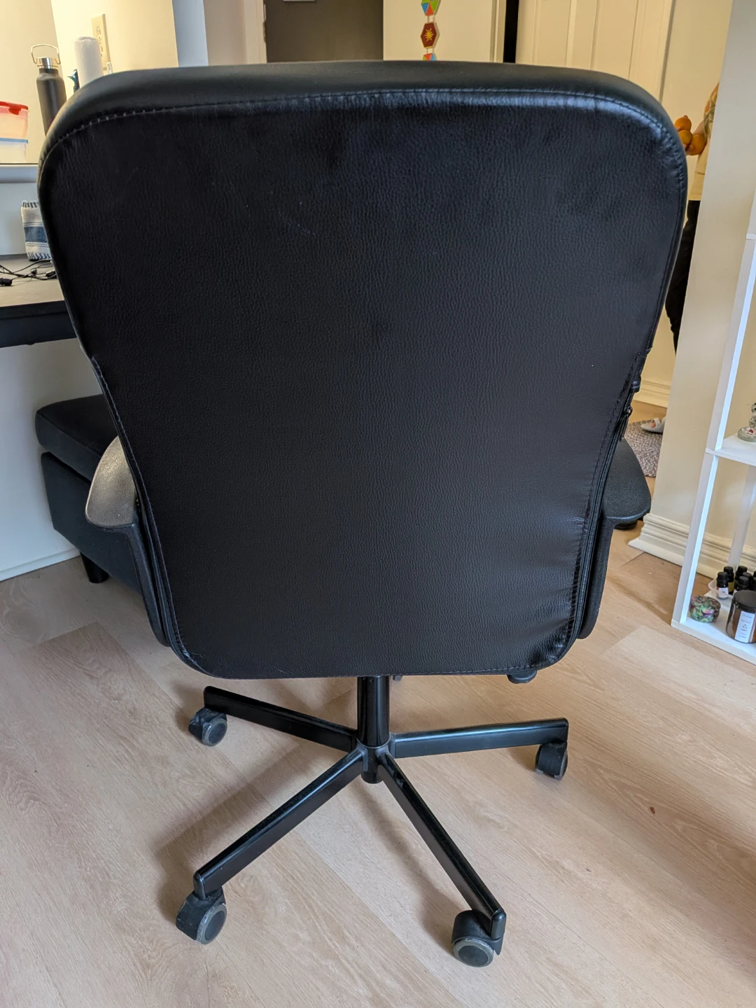 Ikea Black Leather Office Chair - photo 3