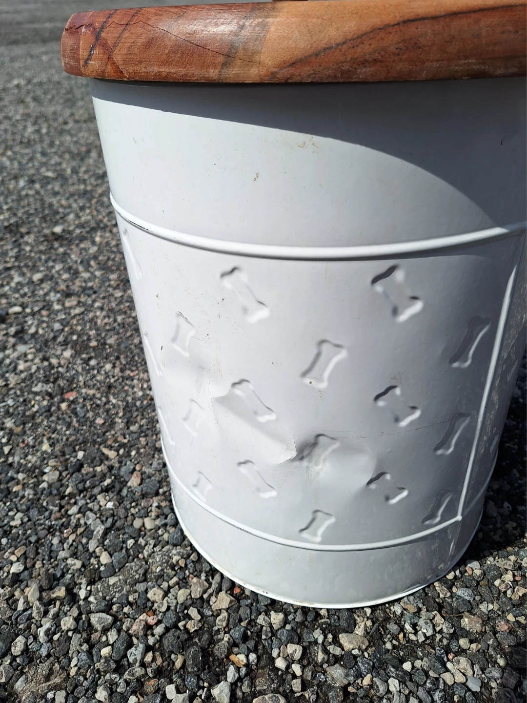 White Pet Treat Storage Canister, Wood Lid (Kit Cat Club) - photo 5