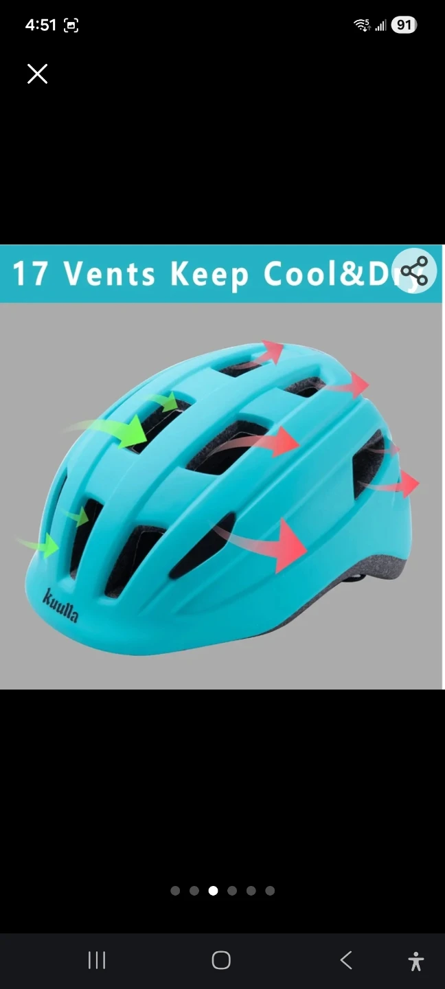 Kuulla Adjustable Toddler Bike Helmet - Teal - photo 2