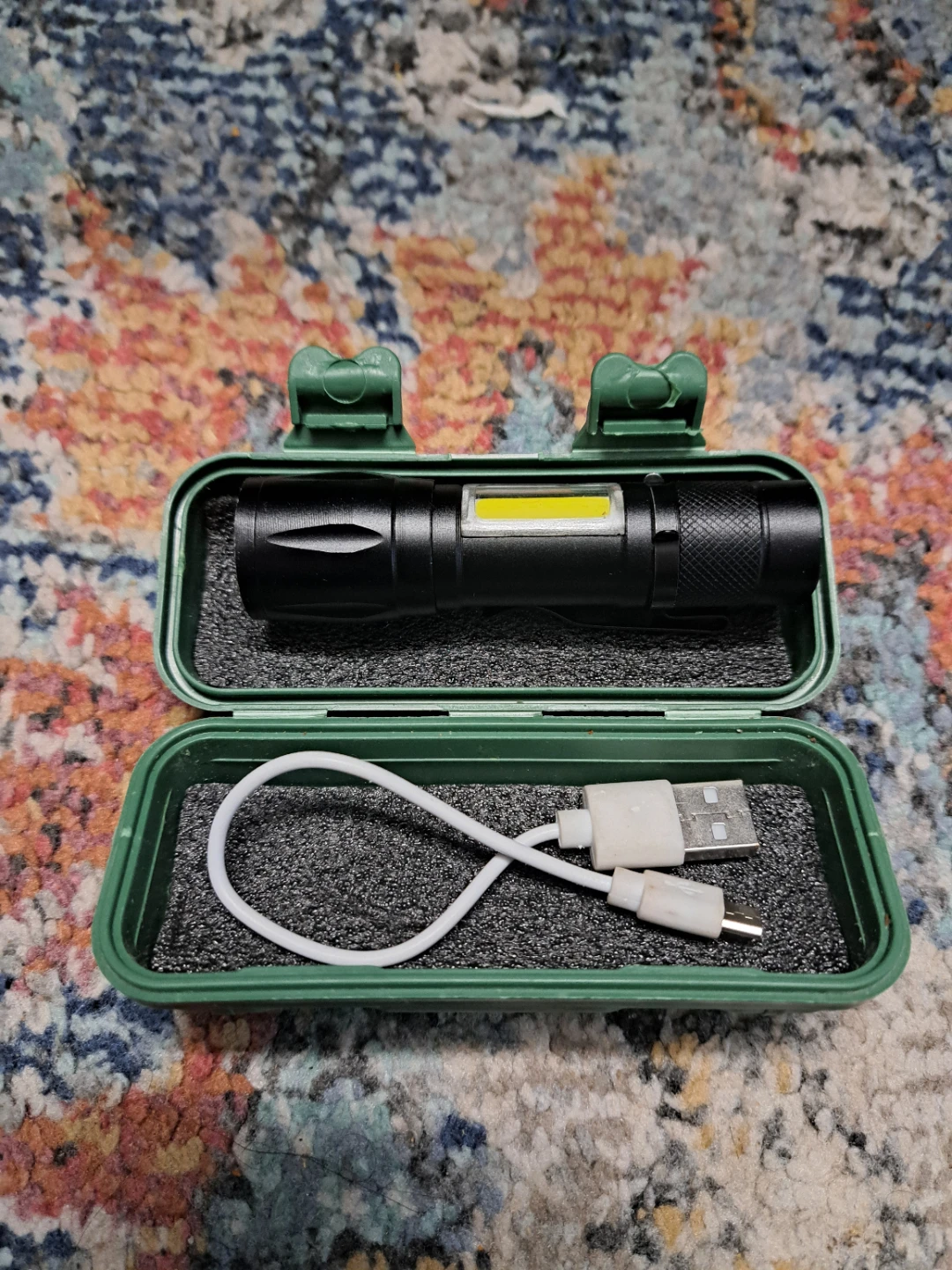 Portable LED Flashlight with USB Charging Cable