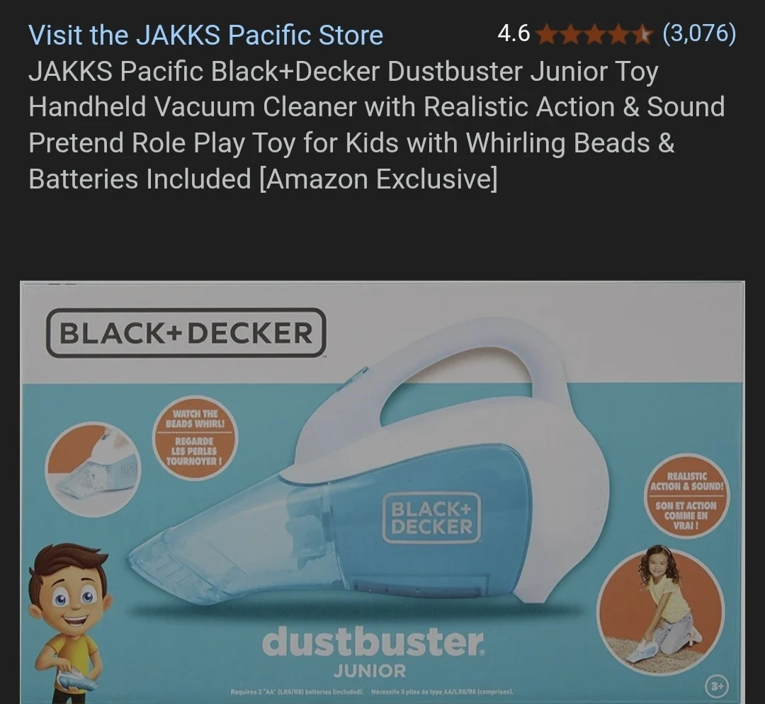 BLACK+DECKER Dustbuster Junior Toy Handheld Vacuum
