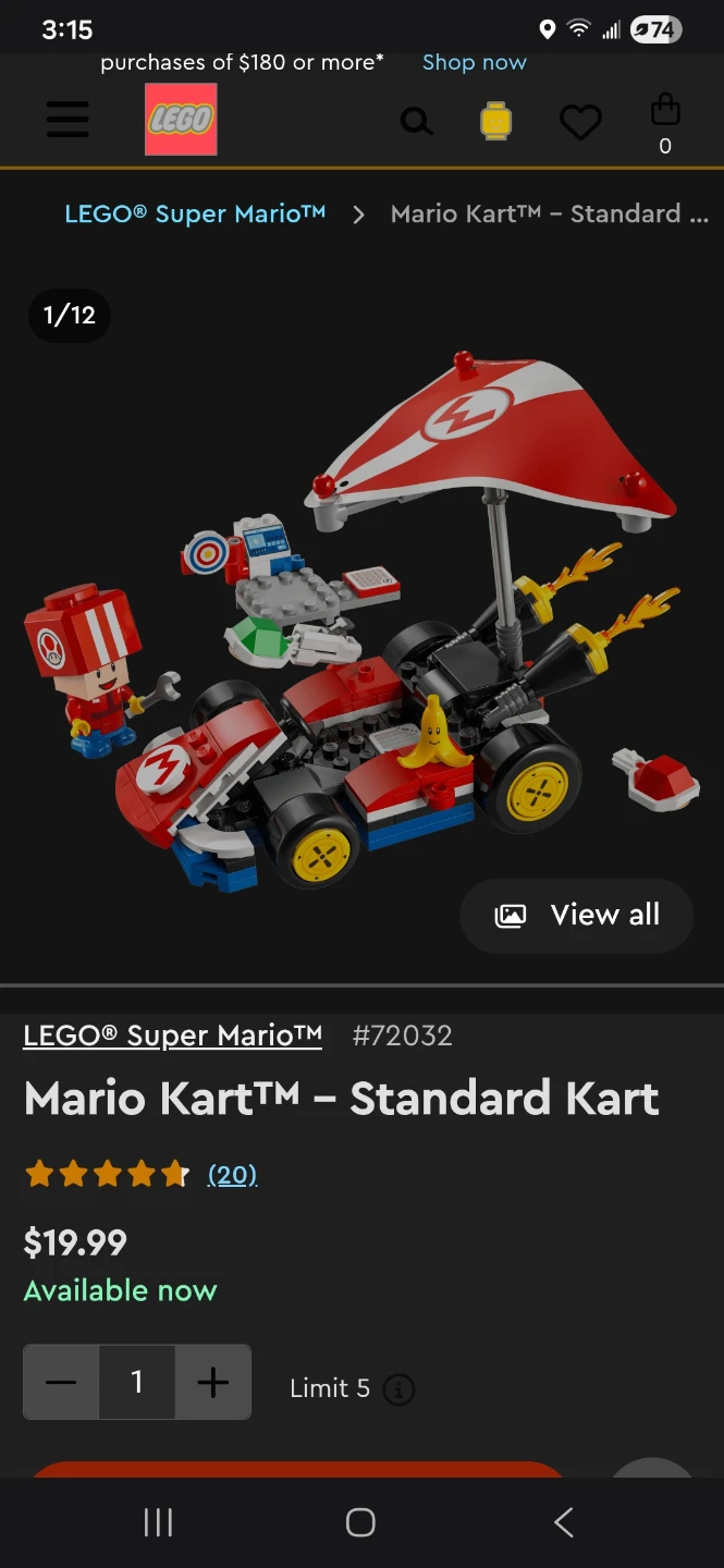 LEGO Super Mario Kart Standard Kart Set #72032