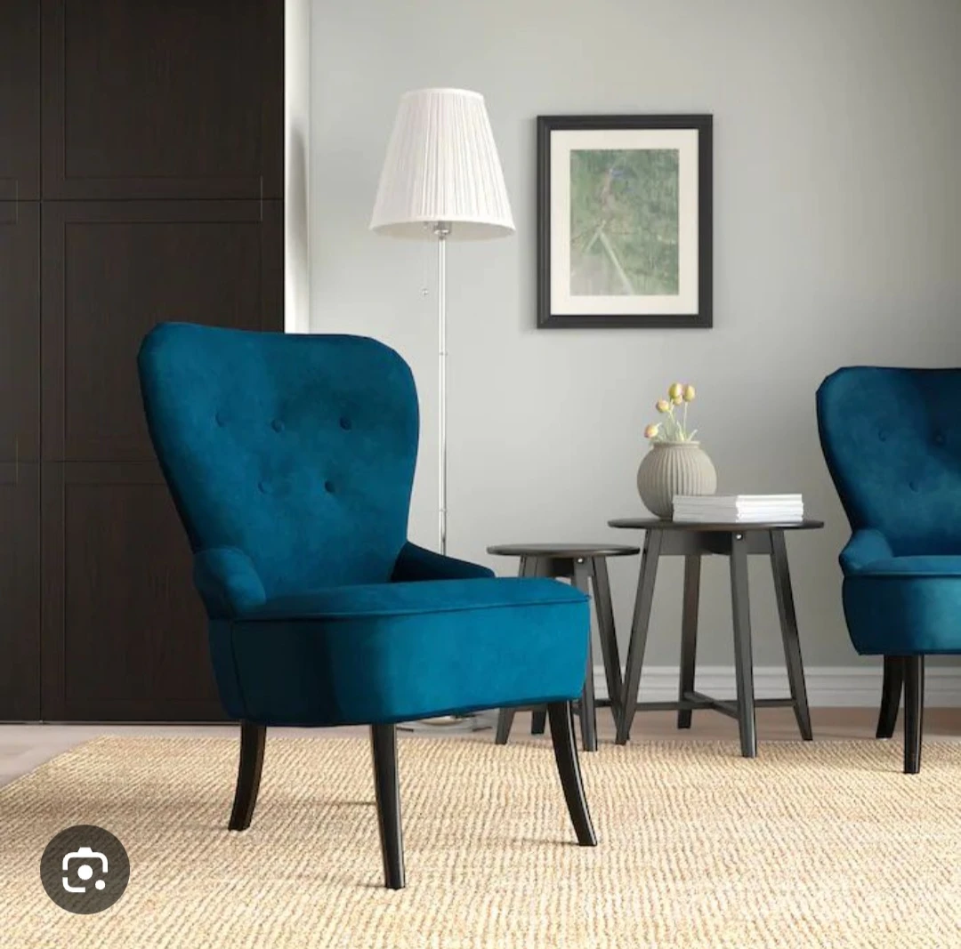 Ikea Remsta Teal Velvet Accent Chair