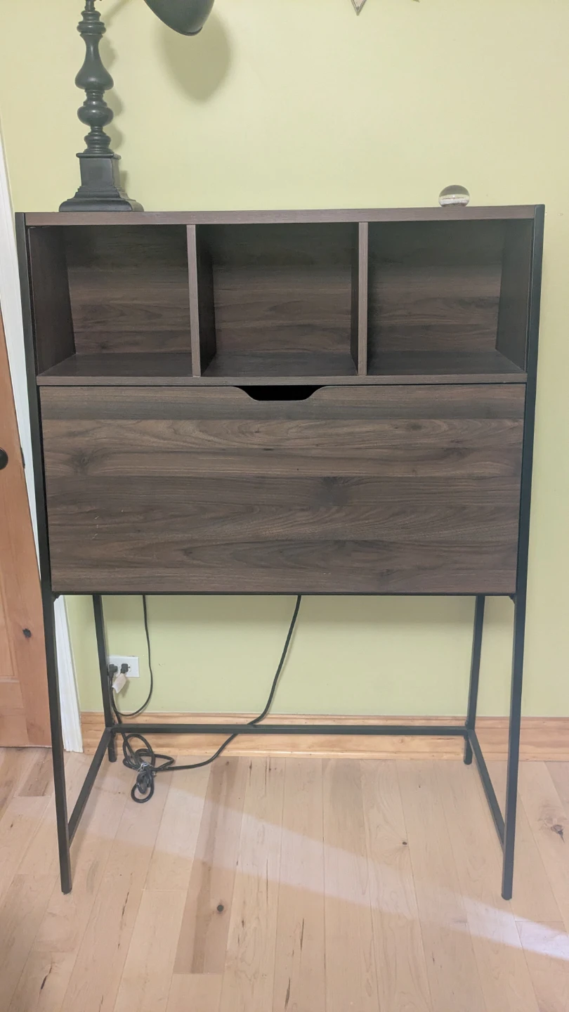 Secretary Desk with USB Ports and Shelves