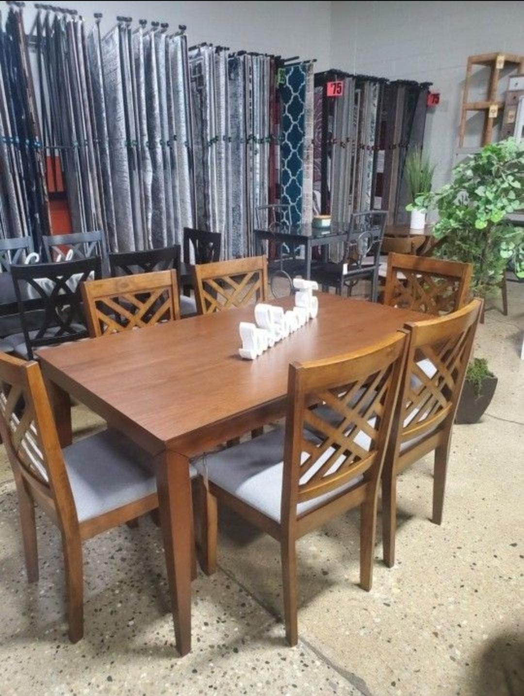 7 pc Wooden Dining Table and Chairs Set