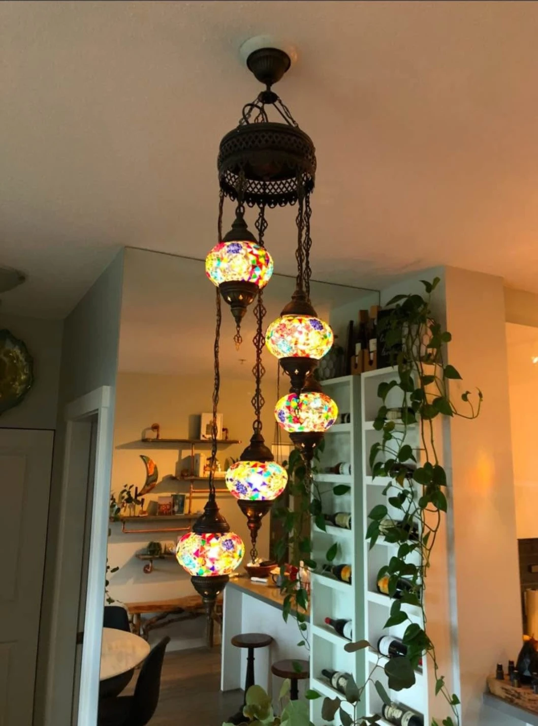 5-Light Turkish Mosaic Chandelier