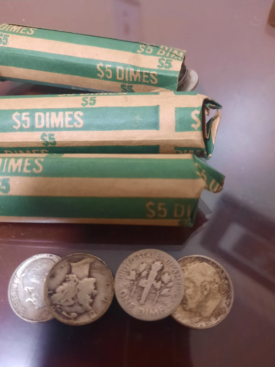 Rolls of silver Dimes and Quarters - photo 2