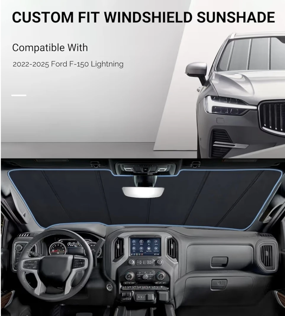 Pigenius Custom Fit Windshield (Safeguard) Sunshade Ford F-150 - photo 2