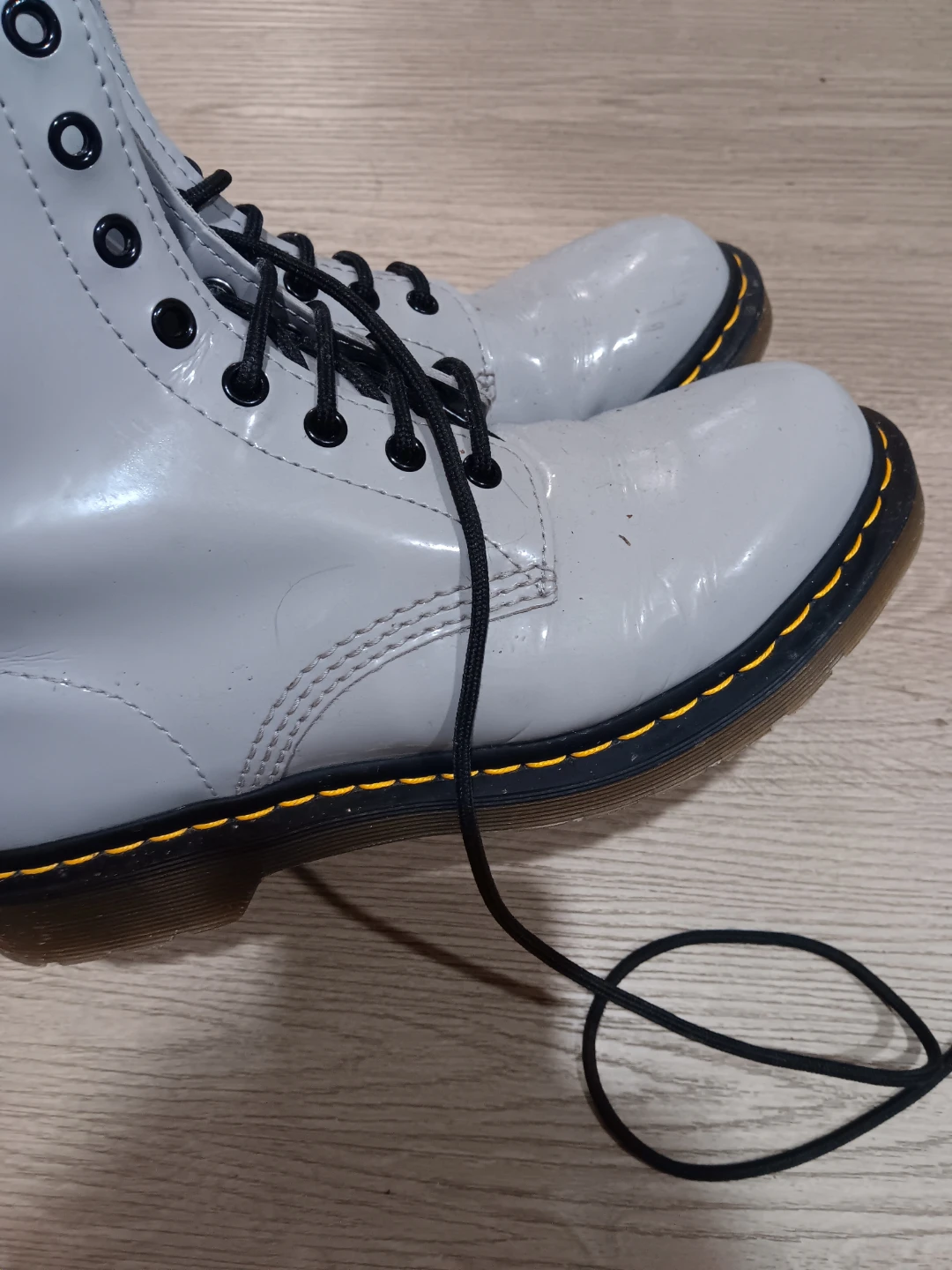 Dr. Martens Patent Leather Boots - Grey - photo 2