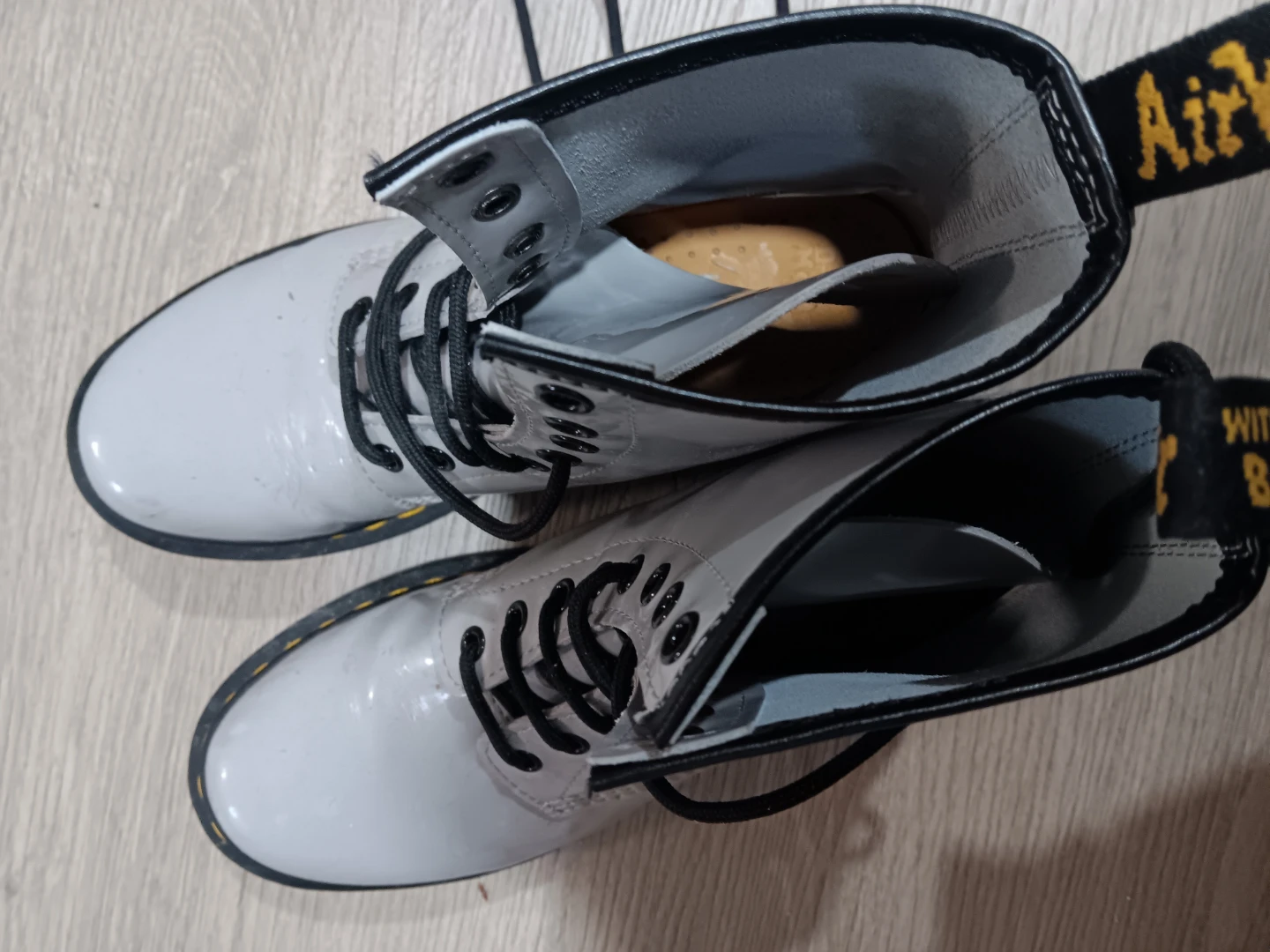 Dr. Martens Patent Leather Boots - Grey - photo 3