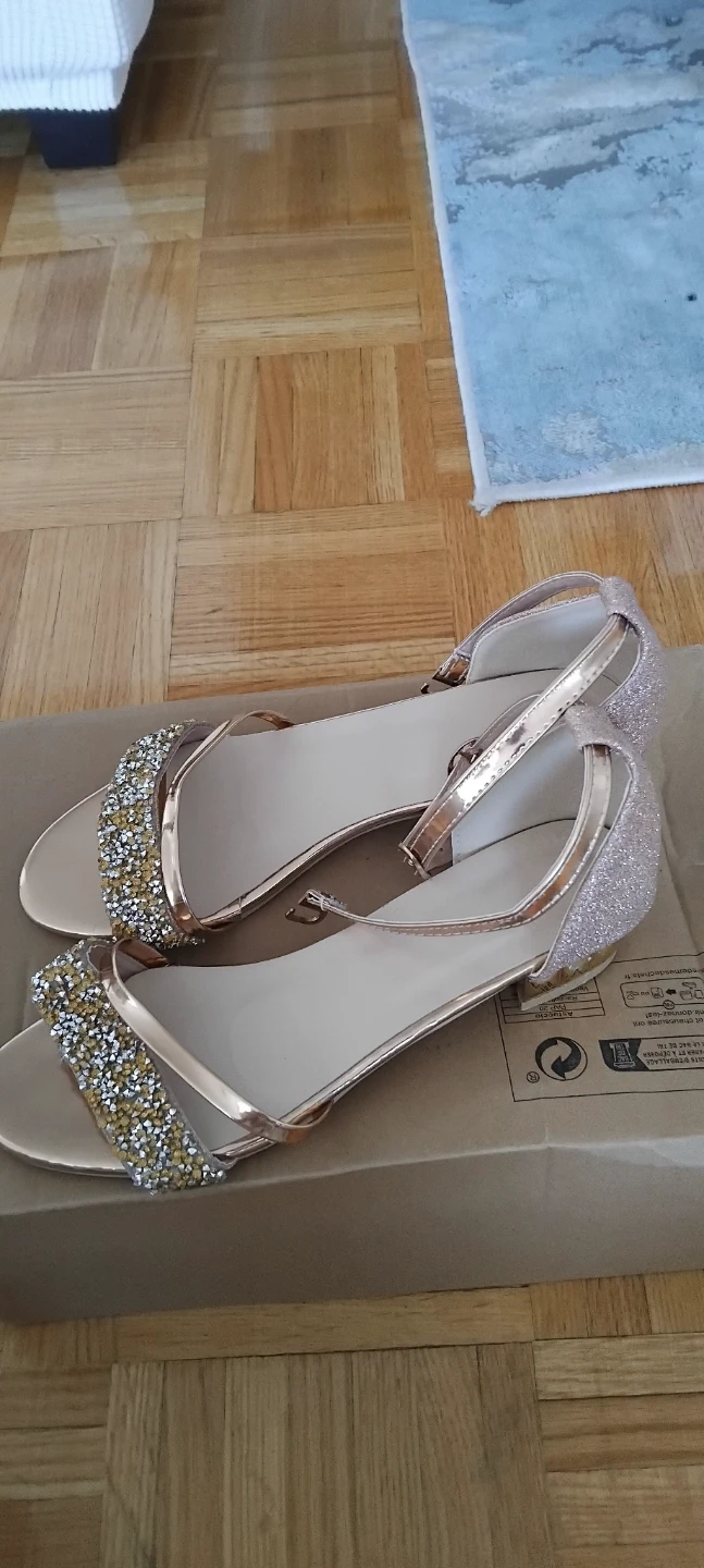 Sandals Size 38 Rose Gold Sparkle