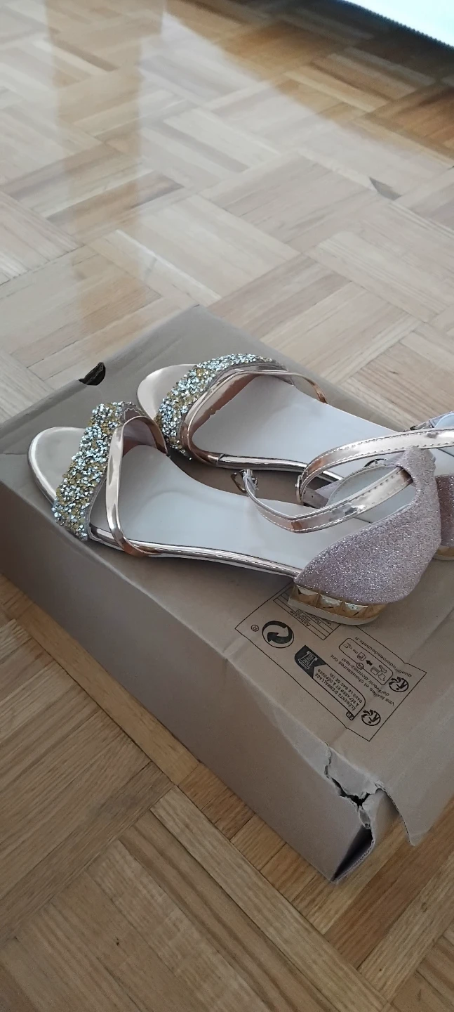 Sandals Size 38 Rose Gold Sparkle - photo 3
