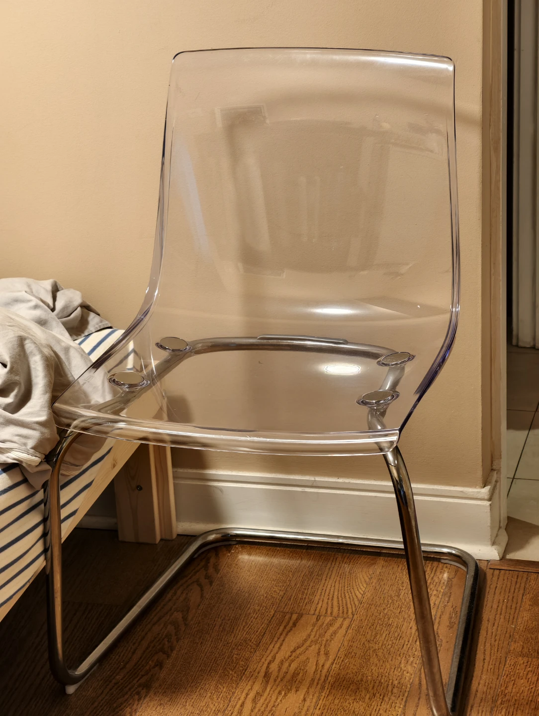 Clear Acrylic Dining Chair with Chrome Base