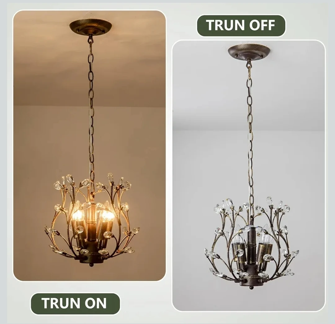 Antique Tree Branch Crystal Chandelier - 11" Wide Bronze - photo 4