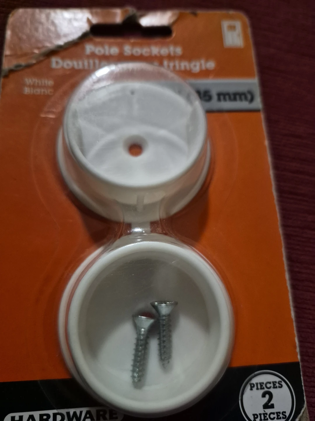 Hardware Essentials Pole Sockets (35 mm) - White - photo 3
