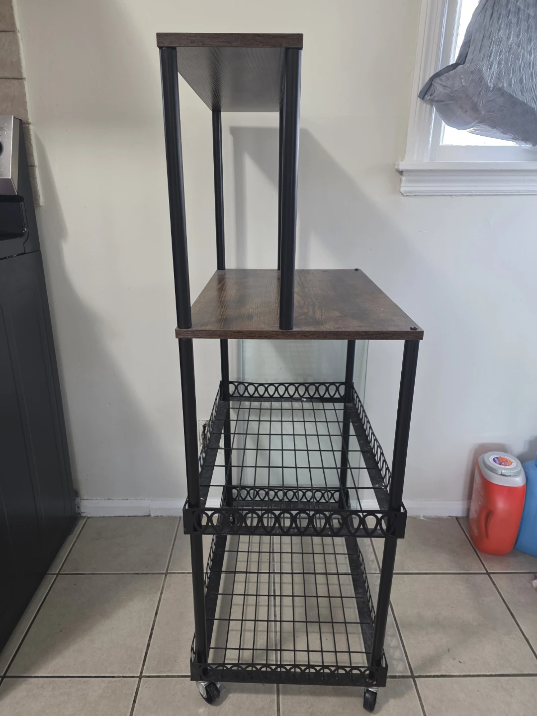 3-Tier Metal & Wood Rolling Kitchen Cart - photo 3