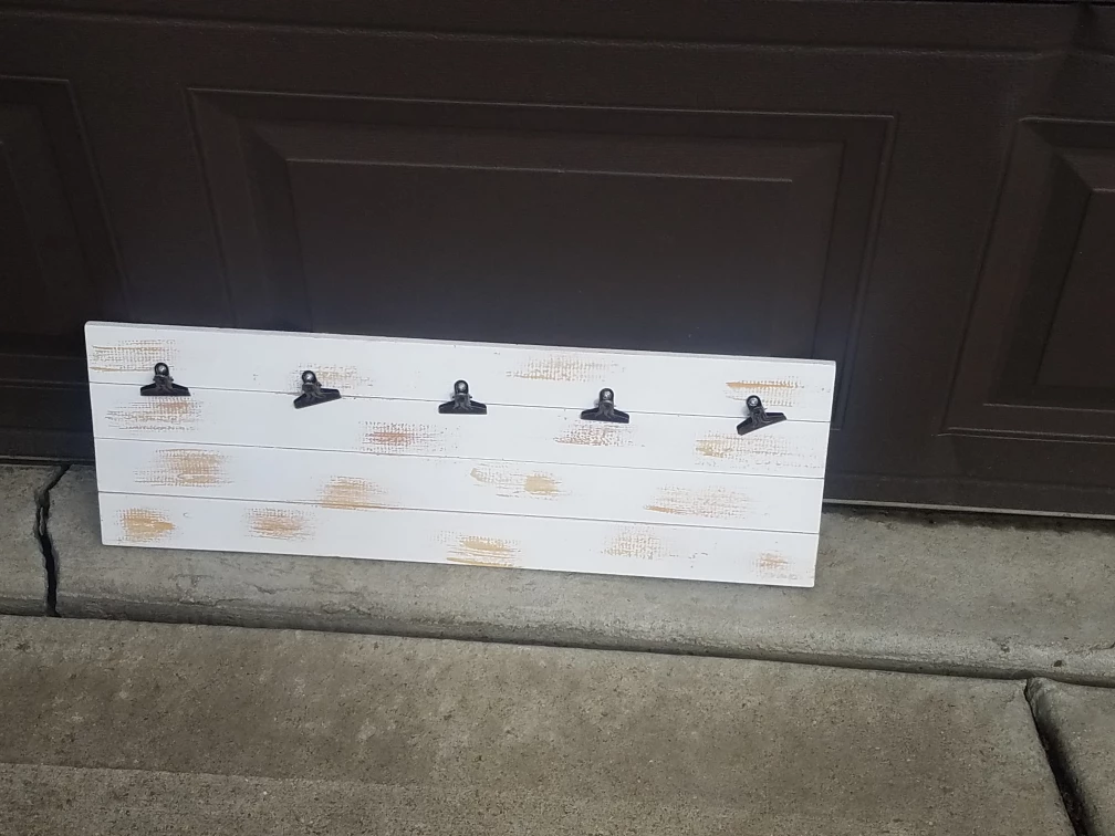 White Shiplap Style Clip Photo Display Board