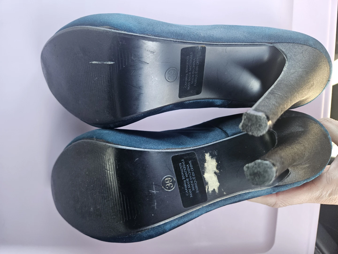 Blue Peep-Toe Heels with Bow - photo 3