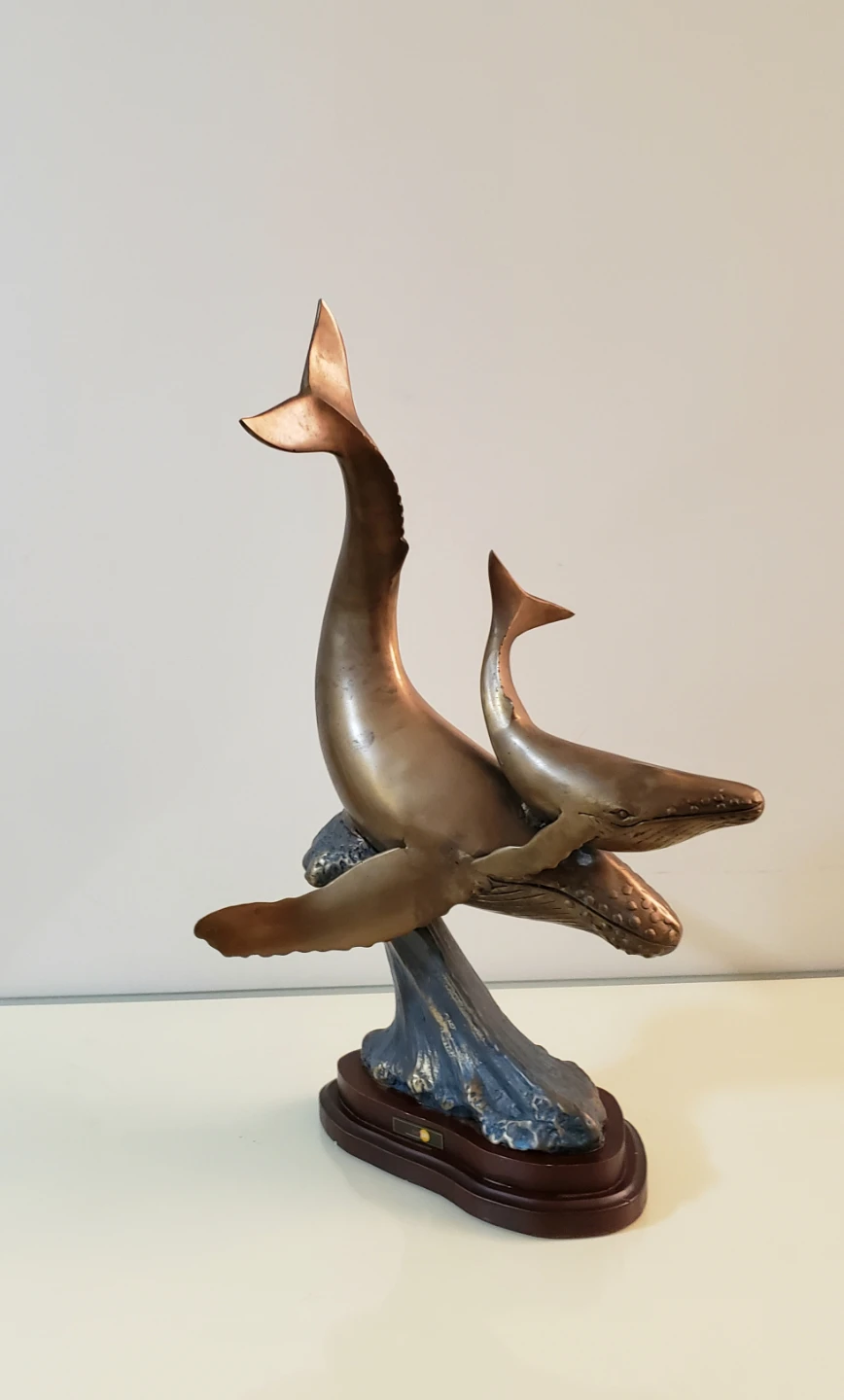 Bronze Whale and Calf Sculpture - photo 4