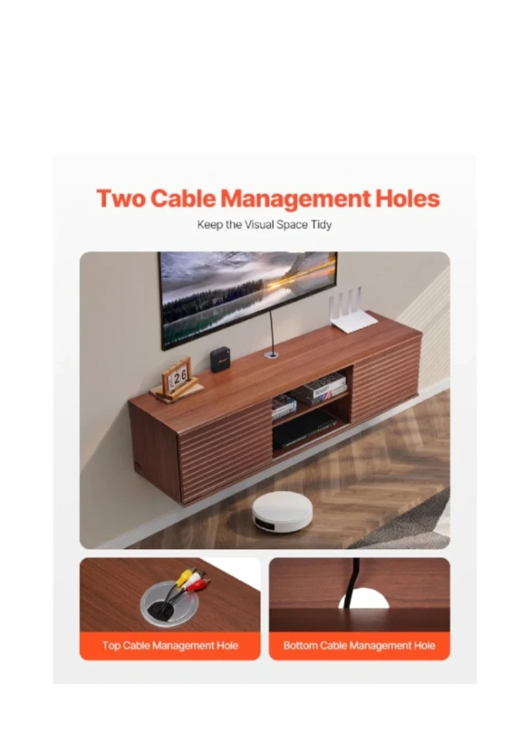 Walnut Entertainment Unit - 60" Long - photo 3