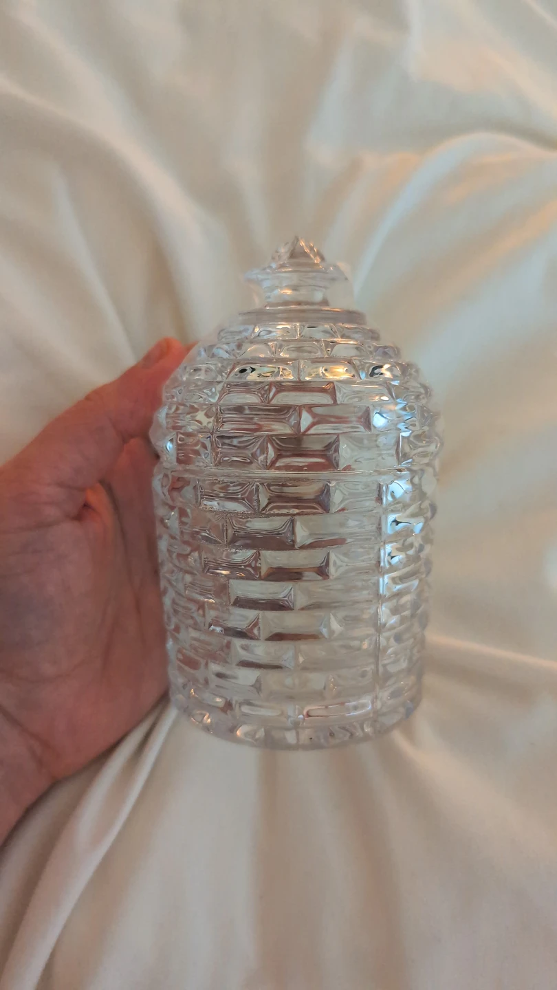 Glass Beehive Design Honey Pot