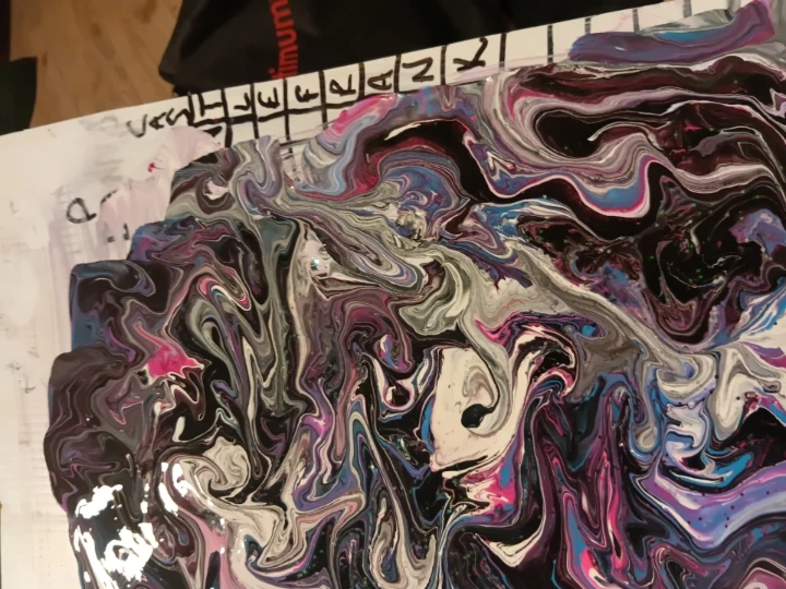 Unique Abstract Pour Painting