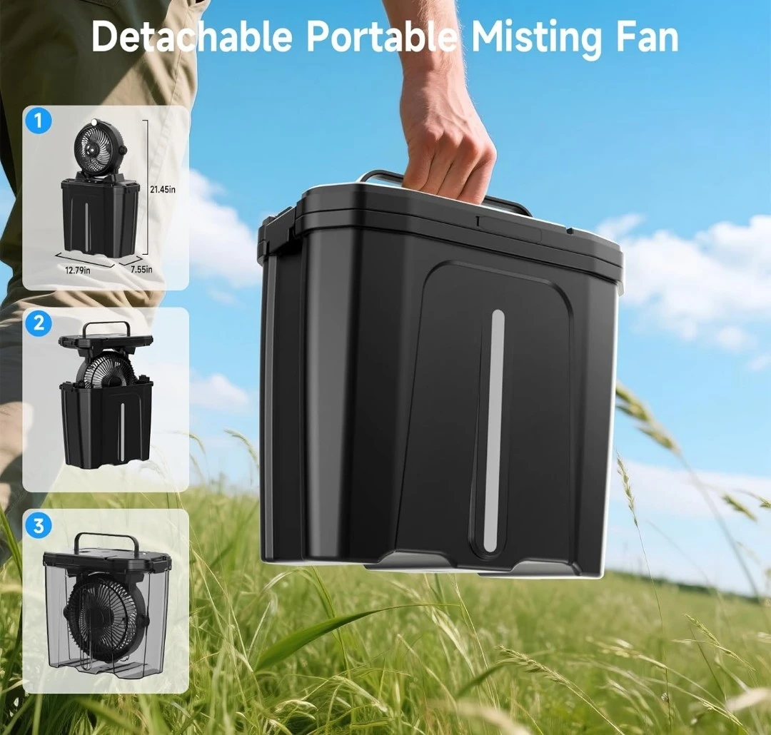 4-in-1 Portable Misting Fan with 20000mAh Battery - photo 4